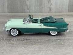 1955 Oldsmobile Super Eighty-Eight Convertible, Two-Tone Green, 1/24, Danbury Mint, No Paperwork, Rearview Mirror Broken Off But Included