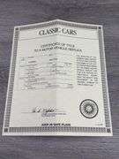 1927 Stutz Black Hawk Speedster, Black, 1/24, Danbury Mint, Certificate Of Title