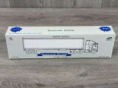 1993 Kenworth K100E A White- New Idea Christmas Tractor Trailer Lockable Coin Bank, 1/64, Liberty Classics Inc., Spec-Cast