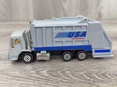 2 Recycle America Dump Trucks-1 Hot Wheels, 1 Road Champs,  Waste Management Dump Truck-Road Champs, USA Waste Services Dump Truck-Road Champs, 5”