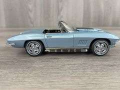 1967 Corvette Sting Ray L89, Blue, 1/24, Franklin Mint Precision Models, Limited Edition, Certificate Of Authenticity, #1528/3000