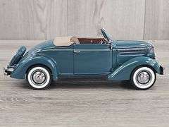 1936 Ford Deluxe Cabriolet Convertible, Bambalino Blue, 1/24, Danbury Mint, Certificate Of Title, Limited Edition, #90/5000