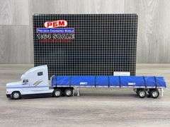 Freightliner FLD 120 Swift Tractor W/Flatbed Trailer, 1/64, PEM