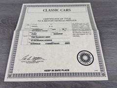 1958 Plymouth Fury Hardtop, Buckskin Beige, 1/24, Danbury Mint, Certificate Of Title