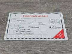 1948 Ford Sportsman Convertible, Maize, 1/24, Danbury Mint, Certificate Of Title, Limited Edition,  Serial #1243