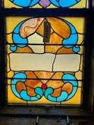20.5"  W X 87.5" H Stained Glass Window