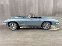 1967 Corvette Sting Ray L89, Blue, 1/24, Franklin Mint Precision Models, Limited Edition, Certificate Of Authenticity, #1528/3000