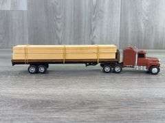 Custom Built Ford LTL-9000 W/Sleeper & Flat Bed Wooden Trailer, 1/64