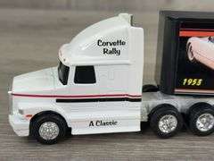 WhiteGMC Integral 1953 Corvette Tractor Trailer Set, 1/64, Ertl, Hamilton Authenticated, Certificate of Authenticity