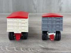 3 Grain Trucks & Pups, 1/64, Ertl, 1 Pup Appears Repainted