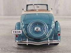1936 Ford Deluxe Cabriolet Convertible, Bambalino Blue, 1/24, Danbury Mint, Certificate Of Title, Limited Edition, #90/5000