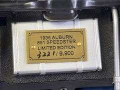 1935 Auburn 851 Speedster, Blue, 1/24, Franklin Mint, Certificate Of Authenticity, #3221/9900, Collector Portfolio, Die-Cast Collector Club Special Limited Edition, 2002 Inaugural Year Issue