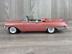 1957 Cadillac Eldorado Biarritz Convertible, Rose/White, 1/24, Danbury Mint, No Paperwork
