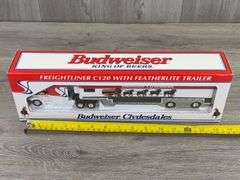 Freightliner C120 Budweiser Clydesdales Tractor Featherlite Trailer, 14", SpecCast