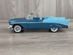 1956 Chevrolet Bel Air Convertible, 1/24, Blue/Turquiose, Franklin Mint Precision Models, Certificate Of Authenticity, #659/1500, Collector Portfolio
