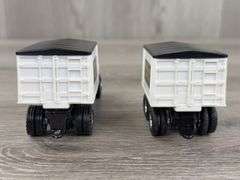 3 Grain Trucks & Pups, 1/64, Ertl, Grain Co. Truck Is Dump