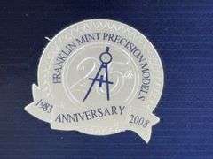 1958 Plymouth Belvedere Convertible, Blue, 1/24, Franklin Mint Precision Models, Certificate Of Authenticity, Limited Edition, #596/2500, Collector Portfolio, Outer Shipping Box