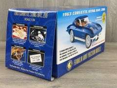 1963 Corvette Sting Ray Z06, Blue, 1/24, Franklin Mint Precision Models, Certificate, Limited Edition, #1466/3000, Outer Shipping Box