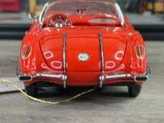 1958 Chevrolet Corvette In ‘The Garage’ Set, Red, 1/24, Certificate of Authenticity, Franklin Mint Precision Models