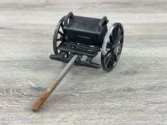 Civil War Cannon & Limber Cart, 10”, Cannon & Wheel Have Corrosion