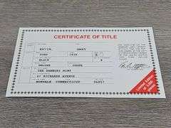 1939 Ford Deluxe Coupe, Black, 1/24, Danbury Mint, Certificate Of Title, Limited Edition, #1327/5000