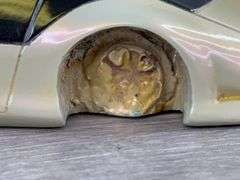 1990 GM HX3 Hybrid Van Concept Model in Display Case 9 3/4" × 4" × 3 3/4", Tire Missing On Passenger’s Side