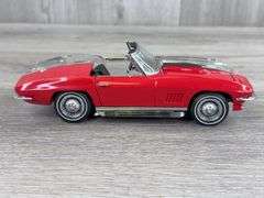 1967 Corvette Sting Ray L88 Convertible Red/1/2 Clear, 1/24, Franklin Mint Precision Models, Certificate Of Authenticity