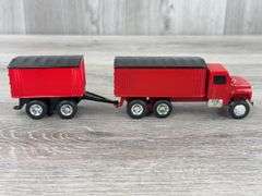 3 Grain Trucks & Pups, 1/64, Ertl, Grain Co. Truck Is Dump