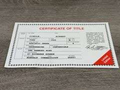 1960 Ford Thunderbird Convertible, Adriatic Green, 1/24, Certificate of Title, Limited Edition Serial #385, Danbury Mint