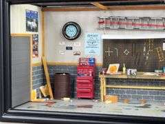 1958 Chevrolet Corvette In ‘The Garage’ Set, Red, 1/24, Certificate of Authenticity, Franklin Mint Precision Models