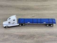 Freightliner FLD 120 Swift Tractor W/Flatbed Trailer, 1/64, PEM