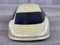 1990 GM HX3 Hybrid Van Concept Model in Display Case 9 3/4" × 4" × 3 3/4", Tire Missing On Passenger’s Side