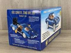 1963 Corvette Sting Ray Z06, Blue, 1/24, Franklin Mint Precision Models, Certificate, Limited Edition, #1466/3000, Outer Shipping Box