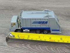 2 Recycle America Dump Trucks-1 Hot Wheels, 1 Road Champs,  Waste Management Dump Truck-Road Champs, USA Waste Services Dump Truck-Road Champs, 5”