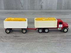3 Grain Trucks & Pups, 1/64, Ertl, 1 Pup Appears Repainted