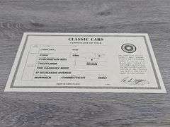 1950 Ford Crestliner Sedan, Coronation Red, 1/24, Danbury Mint, Certificate Of Title