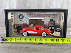 1958 Chevrolet Corvette In ‘The Garage’ Set, Red, 1/24, Certificate of Authenticity, Franklin Mint Precision Models