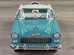 1955 Chevrolet Bel Air Convertible, Turquoise/White, 1/24, Danbury Mint, Limited Edition, #141/1000, No Paperwork