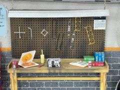 1958 Chevrolet Corvette In ‘The Garage’ Set, Red, 1/24, Certificate of Authenticity, Franklin Mint Precision Models