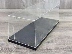 1990 GM HX3 Hybrid Van Concept Model in Display Case 9 3/4" × 4" × 3 3/4", Tire Missing On Passenger’s Side