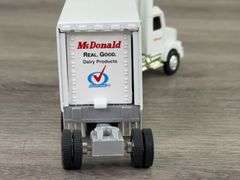 WhiteGMC WCA Conventional Aero McDonald Dairy Products Tractor W/Pup Trailers, 1/64, Ertl