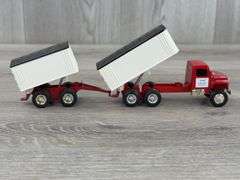 3 Grain Trucks & Pups, 1/64, Ertl, Grain Co. Truck Is Dump