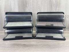 4 Franklin Mint Cobblestone Deluxe Display Case for 1/24 scale model cars, 11 1/4”x7”x5”