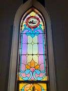 20.5"  W X 87.5" H Stained Glass Window