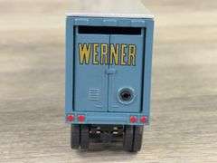 Freightliner C120 Werner Enterprises Semi Truck and Trailer Metal Collector Bank, 1/64, SpecCast,  Limited Edition