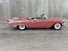 1957 Cadillac Eldorado Biarritz Convertible, Rose/White, 1/24, Danbury Mint, No Paperwork