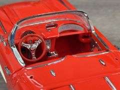 1958 Chevrolet Corvette In ‘The Garage’ Set, Red, 1/24, Certificate of Authenticity, Franklin Mint Precision Models