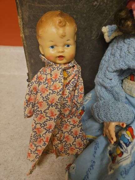 Antique Plastic Dolls, no marks, 22 and 10 in. Tall
