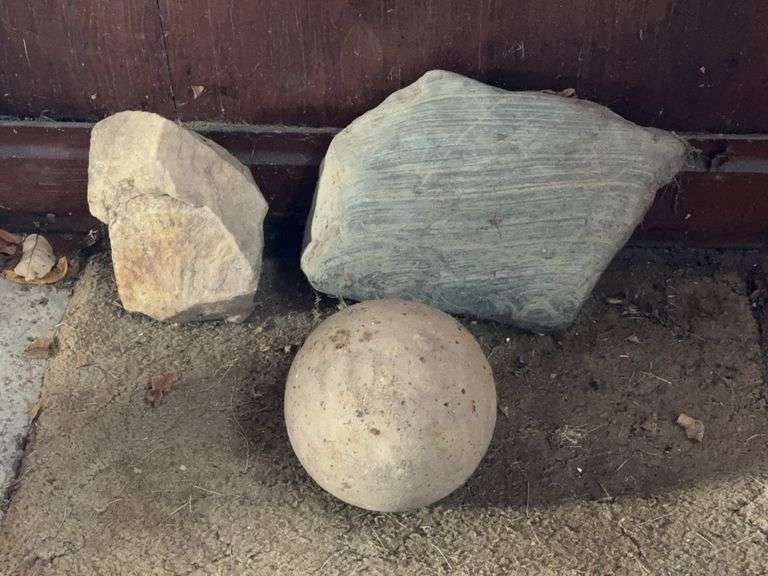 Balls Two Rocks Metal Round Ball & 2 Large Rocks - United Edge Real Estate & Auction