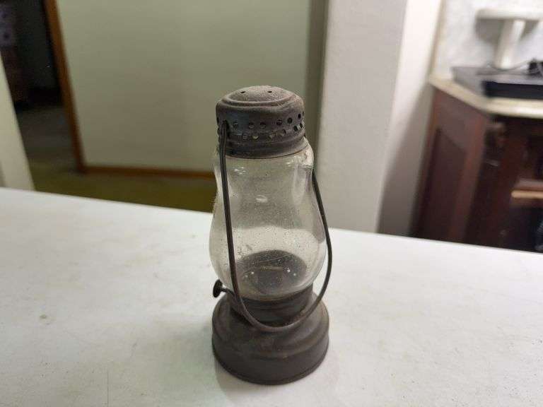 Mini Oil Lantern - Antique Early Ice Skaters Kerosene Oil Lamp Lantern